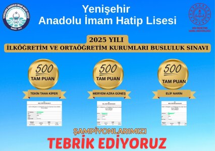 Mersin Yenişehir Anadolu İmam Hatip Lisesi Şampiyonluğa Doymuyor!